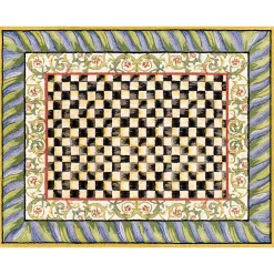 MacKenzie-Childs Courtly Check Purple  Green 8' x 10' Washable Rug| Rugs