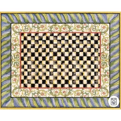 MacKenzie-Childs Courtly Check Purple  Green 8' x 10' Washable Rug| Rugs