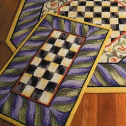 MacKenzie-Childs Courtly Check Purple  Green 2' x 3' Rug| Rugs