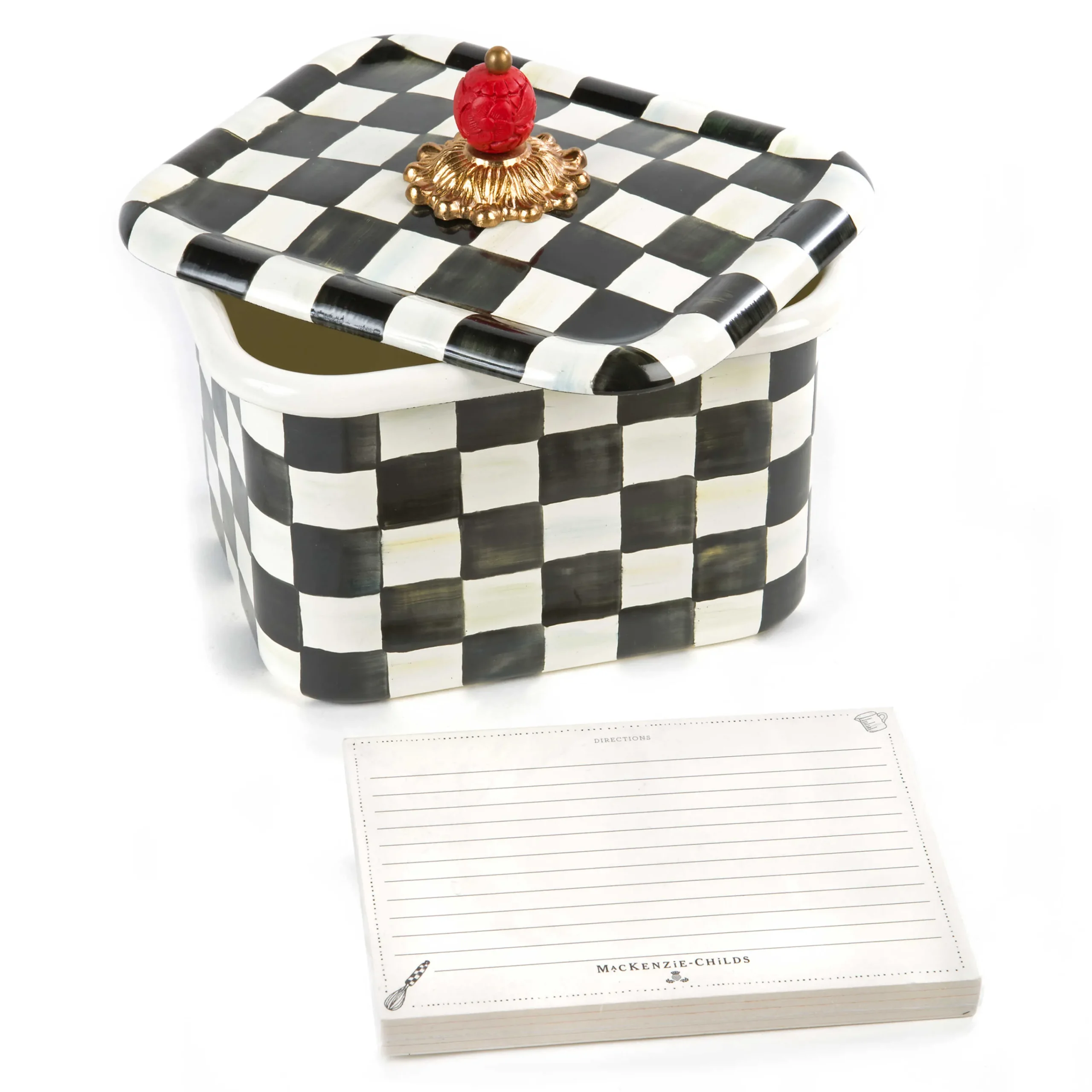 MacKenzie-Childs Courtly Check Recipe Box| Kitchen Storage & Organization