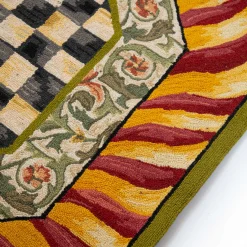 MacKenzie-Childs Courtly Check Red Gold 6' Octagon Rug| Rugs