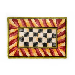 MacKenzie-Childs Courtly Check Red  Gold 2' x 3' Rug| Rugs