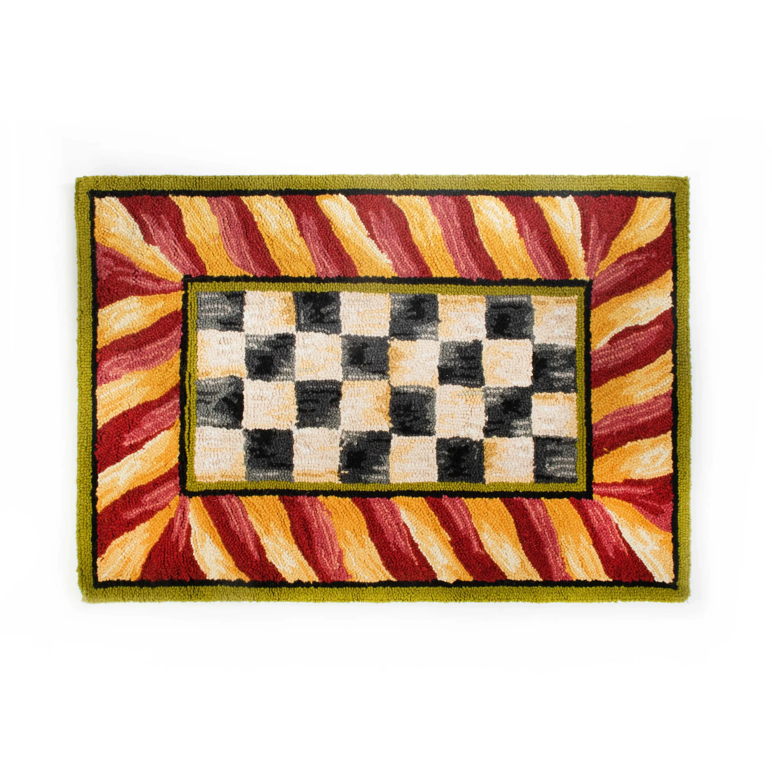 MacKenzie-Childs Courtly Check Red Gold 2' x 3' Rug| Rugs