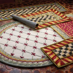MacKenzie-Childs Courtly Check Red  Gold 2' x 3' Rug| Rugs