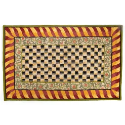 MacKenzie-Childs Courtly Check Red  Gold 5' x 8' Rug| Rugs