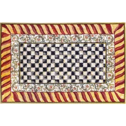 MacKenzie-Childs Courtly Check Red  Gold 5' x 7'6 Washable Rug| Rugs