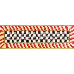 MacKenzie-Childs Courtly Check Red  Gold 2'6 x 8' Washable Runner| Rugs