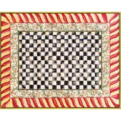 MacKenzie-Childs Courtly Check Red  Gold 8' x 10' Washable Rug| Rugs