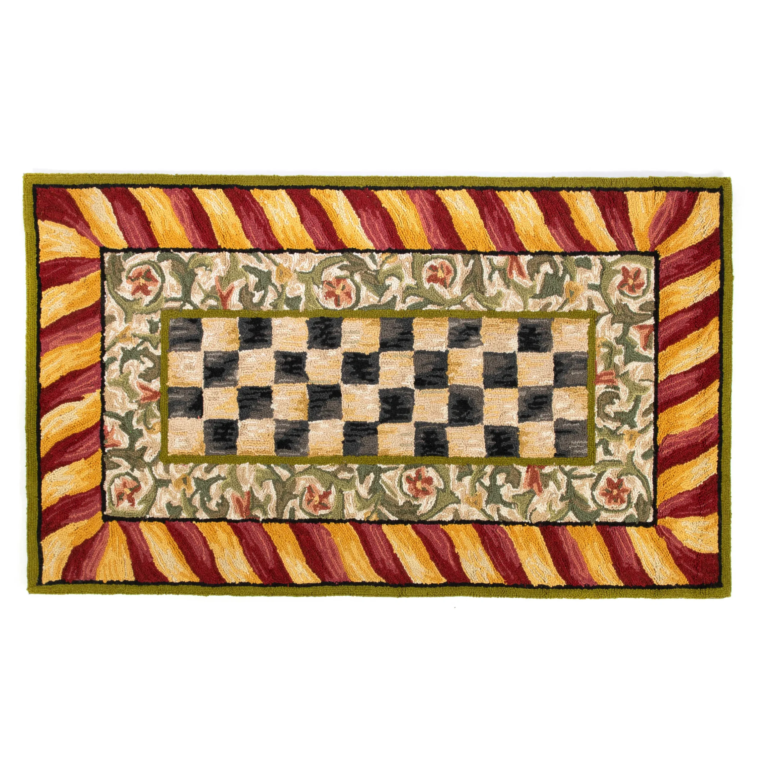 MacKenzie-Childs Courtly Check Red Gold 3' x 5' Rug| Rugs