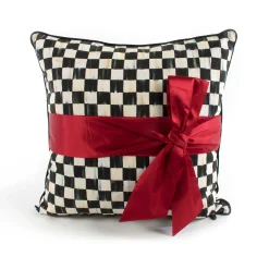 MacKenzie-Childs Courtly Check Red Sash Throw Pillow| Pillows, Throws, & Cushions