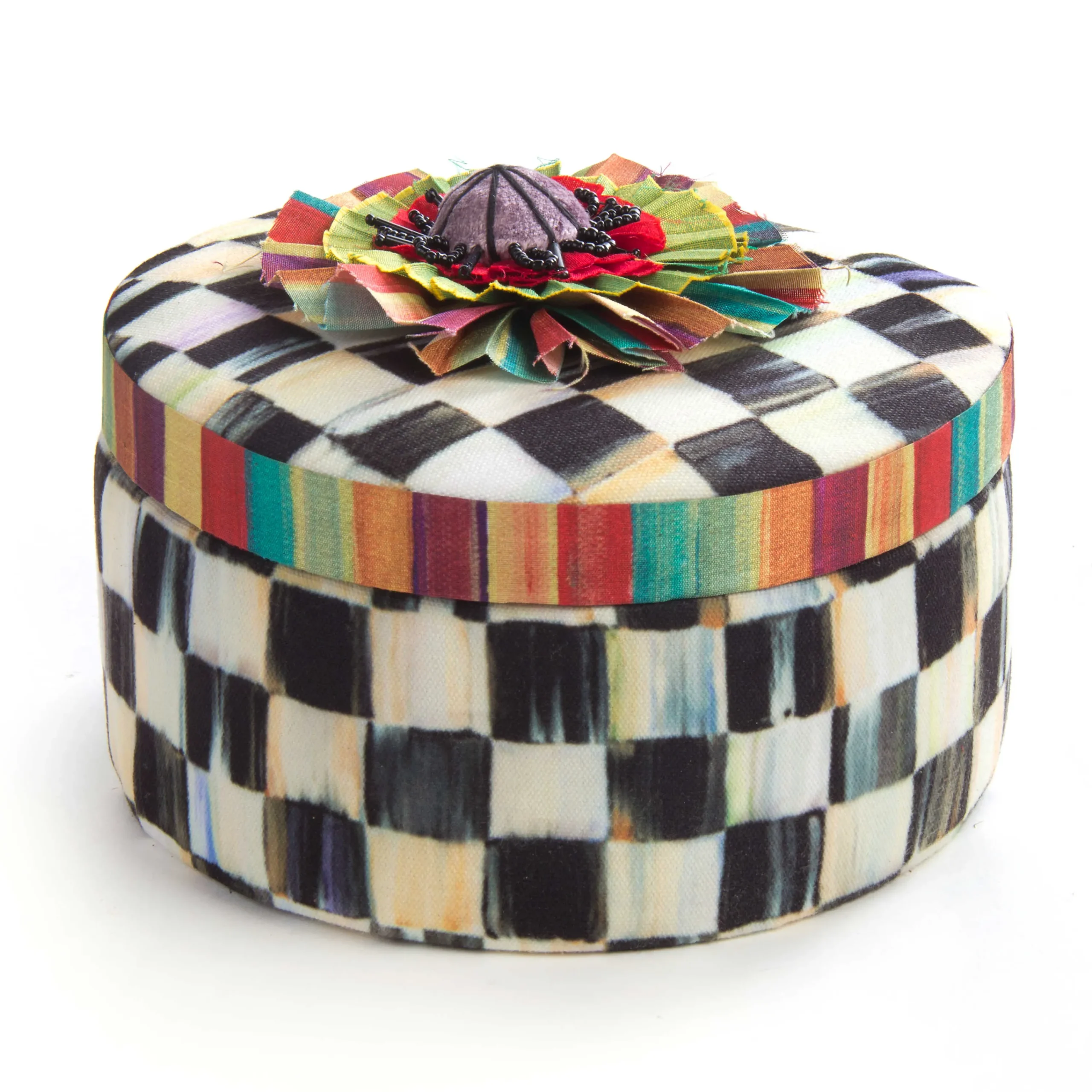 MacKenzie-Childs Courtly Check Round Jewelry Box| Bath & Bath Accessories|Room Accents