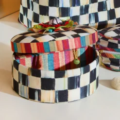 MacKenzie-Childs Courtly Check Round Jewelry Box| Bath & Bath Accessories|Room Accents