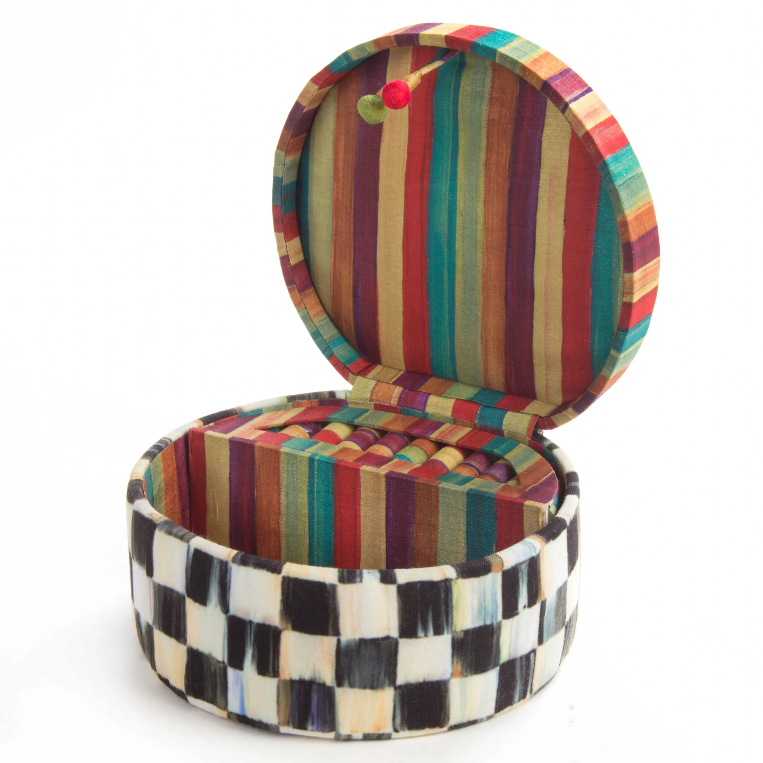 MacKenzie-Childs Courtly Check Round Jewelry Box| Bath & Bath Accessories|Room Accents