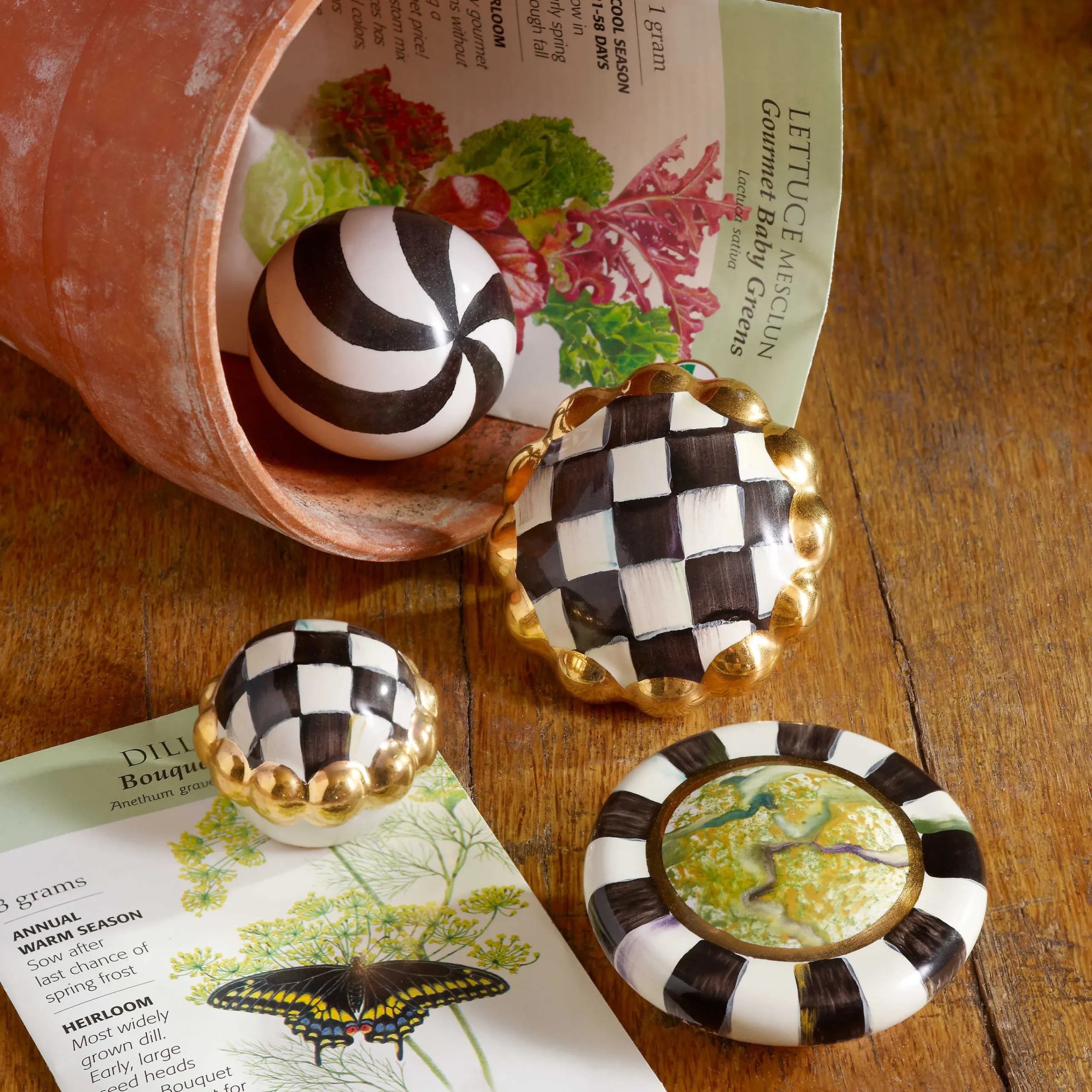 MacKenzie-Childs Courtly Check Round Knob| Finishing Touches|Room Accents