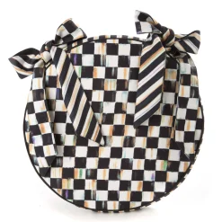 MacKenzie-Childs Courtly Check Round Stool Cushion| Pillows, Throws, & Cushions