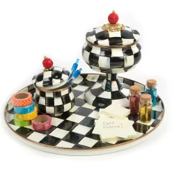 MacKenzie-Childs Courtly Check Round Tray| The Coffee Shop|Fall Entertaining
