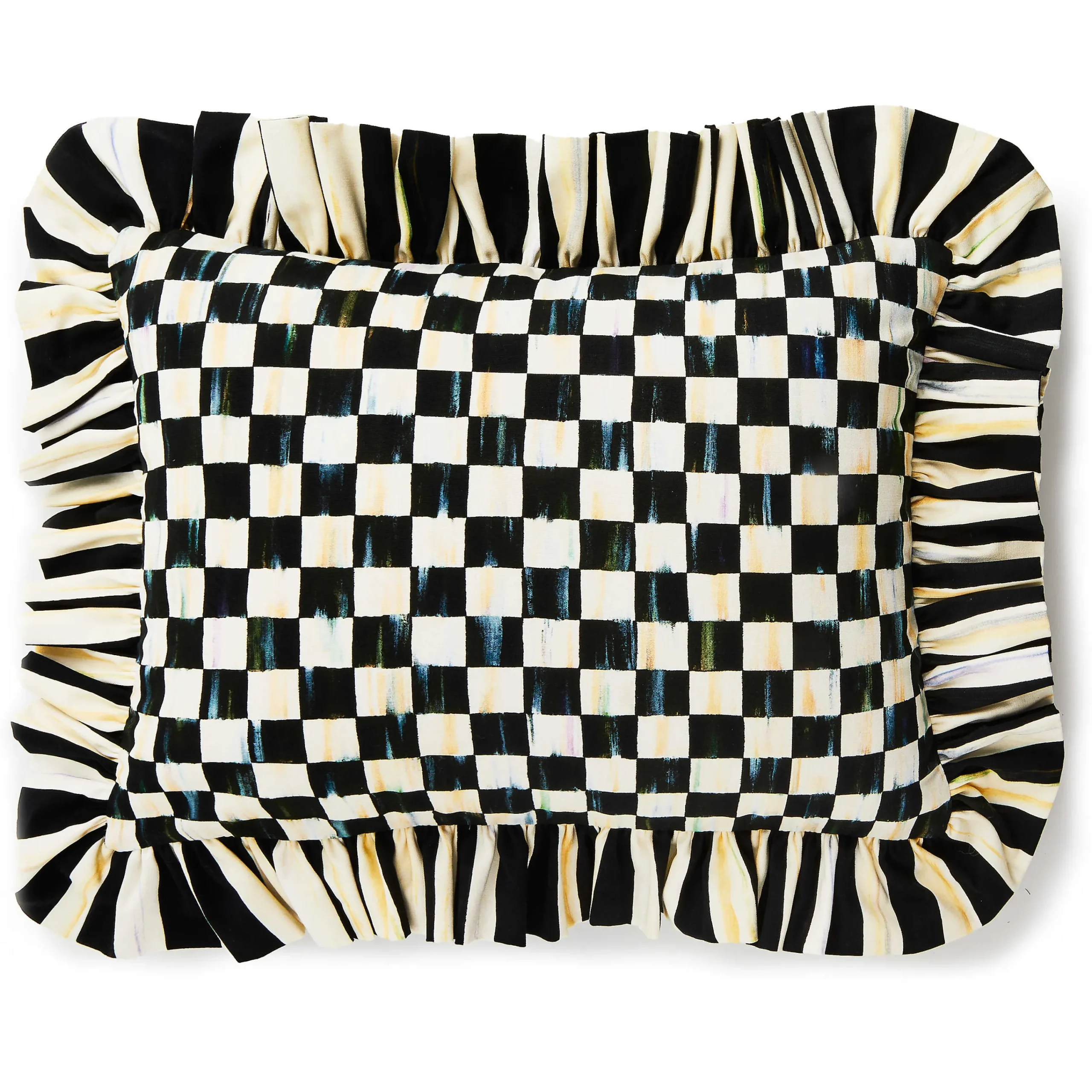 MacKenzie-Childs Courtly Check Ruffle Lumbar Pillow| Pillows, Throws, & Cushions