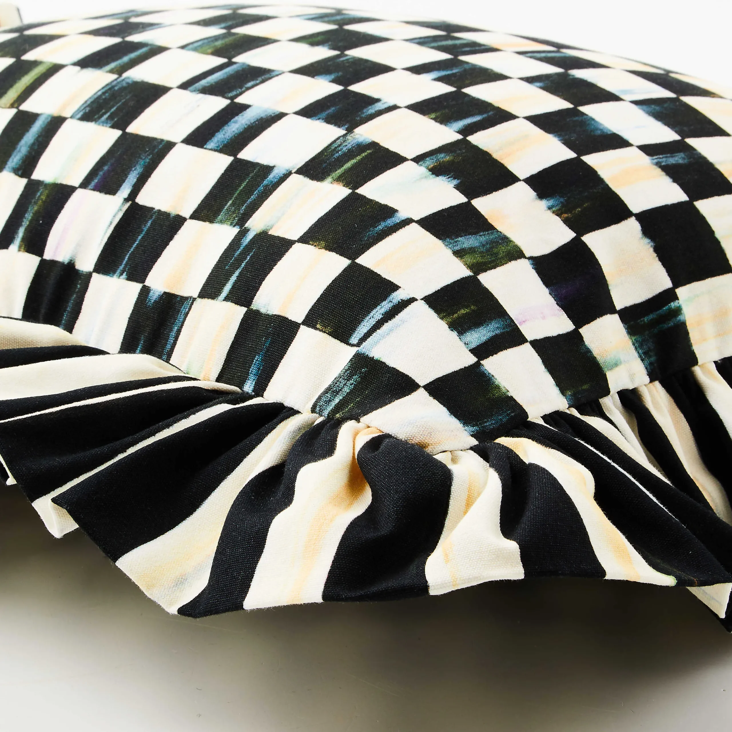MacKenzie-Childs Courtly Check Ruffle Lumbar Pillow| Pillows, Throws, & Cushions