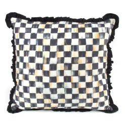 MacKenzie-Childs Courtly Check Ruffled Square Throw Pillow| Pillows, Throws, & Cushions