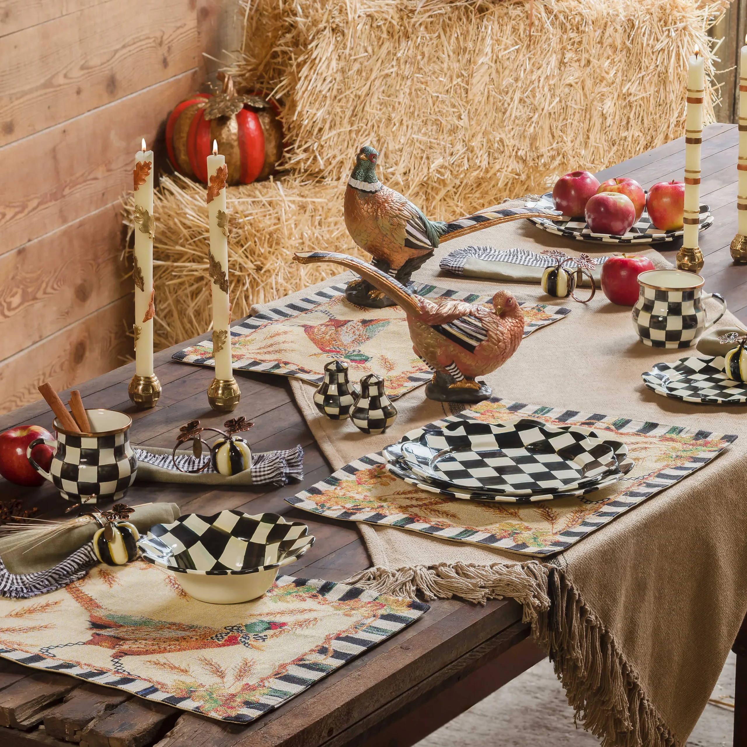 MacKenzie-Childs Courtly Check Salt Pepper Shakers| Fall Entertaining|Table Accessories