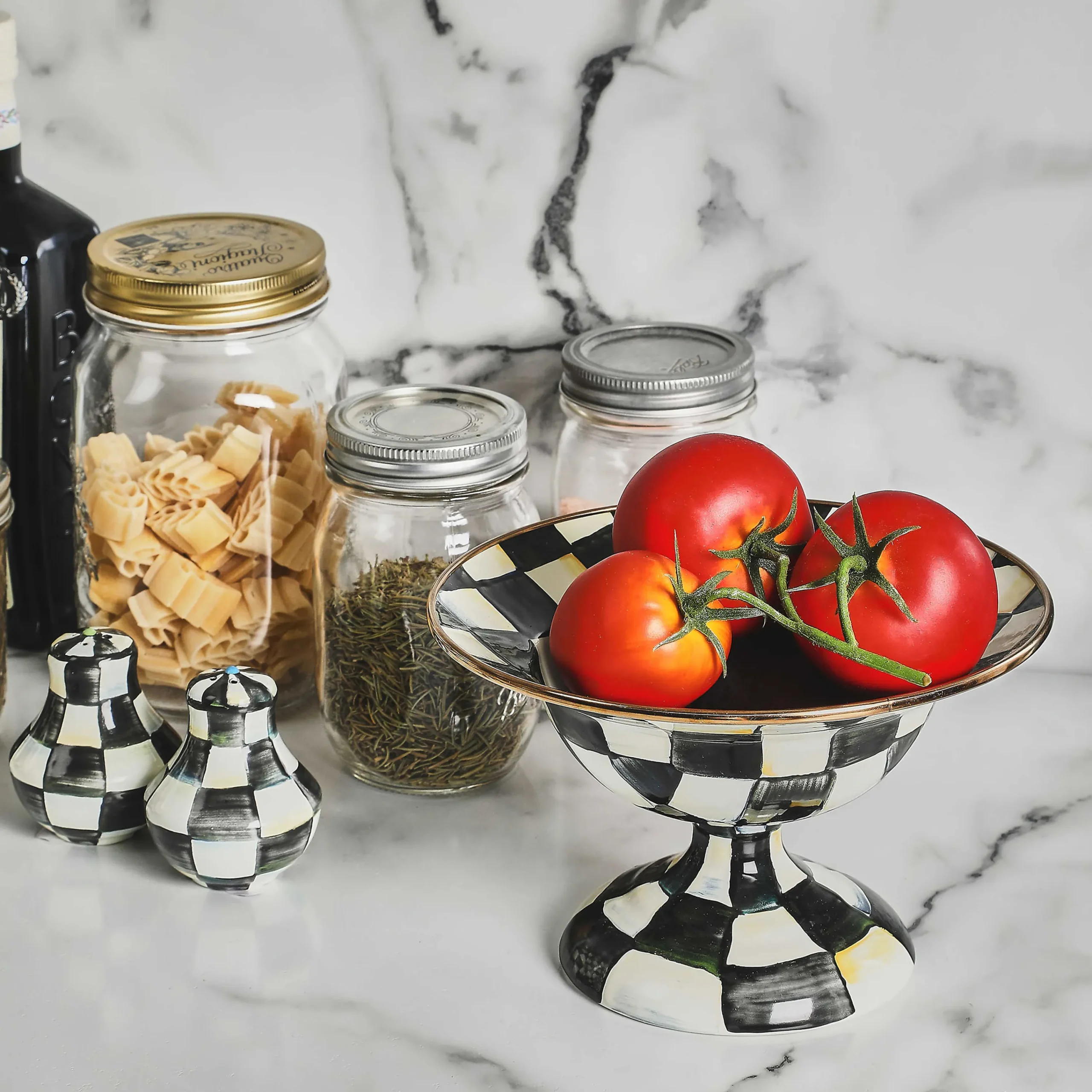 MacKenzie-Childs Courtly Check Salt Pepper Shakers| Fall Entertaining|Table Accessories