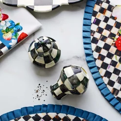 MacKenzie-Childs Courtly Check Salt Pepper Shakers| Fall Entertaining|Table Accessories