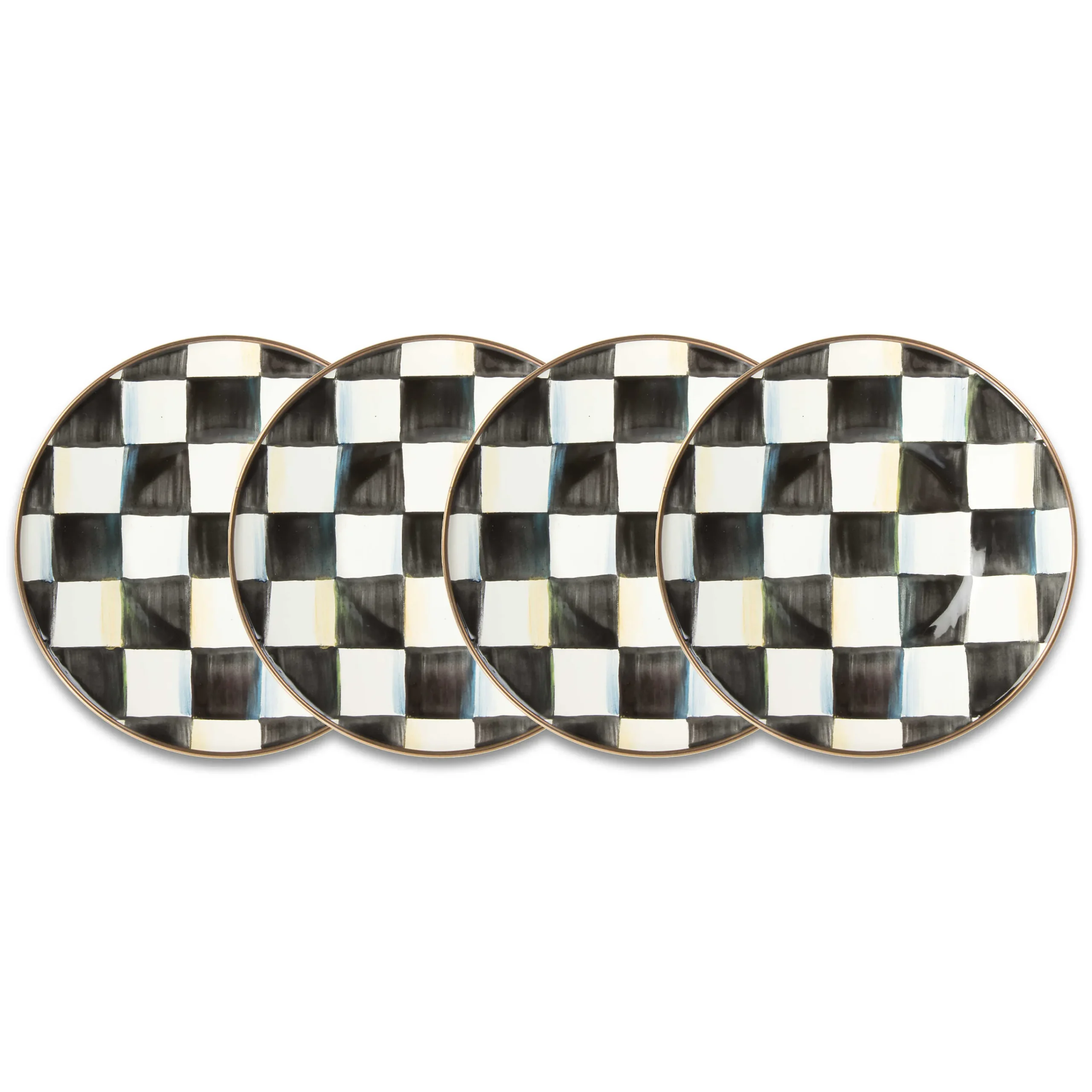 MacKenzie-Childs Courtly Check Saucers, Set of 4| Kitchen & Dining Sets|The Coffee Shop