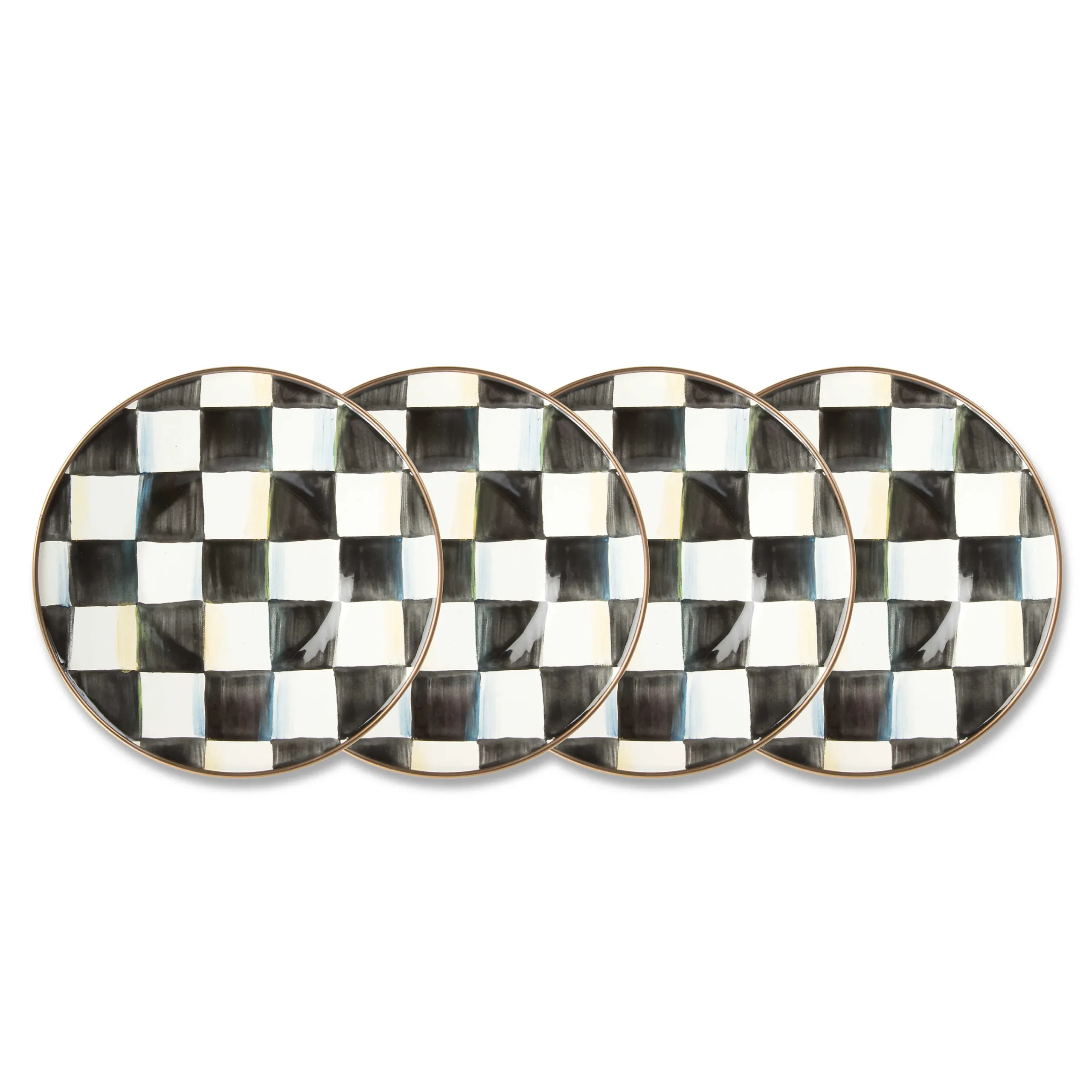 MacKenzie-Childs Courtly Check Saucers, Set of 4| Kitchen & Dining Sets|The Coffee Shop