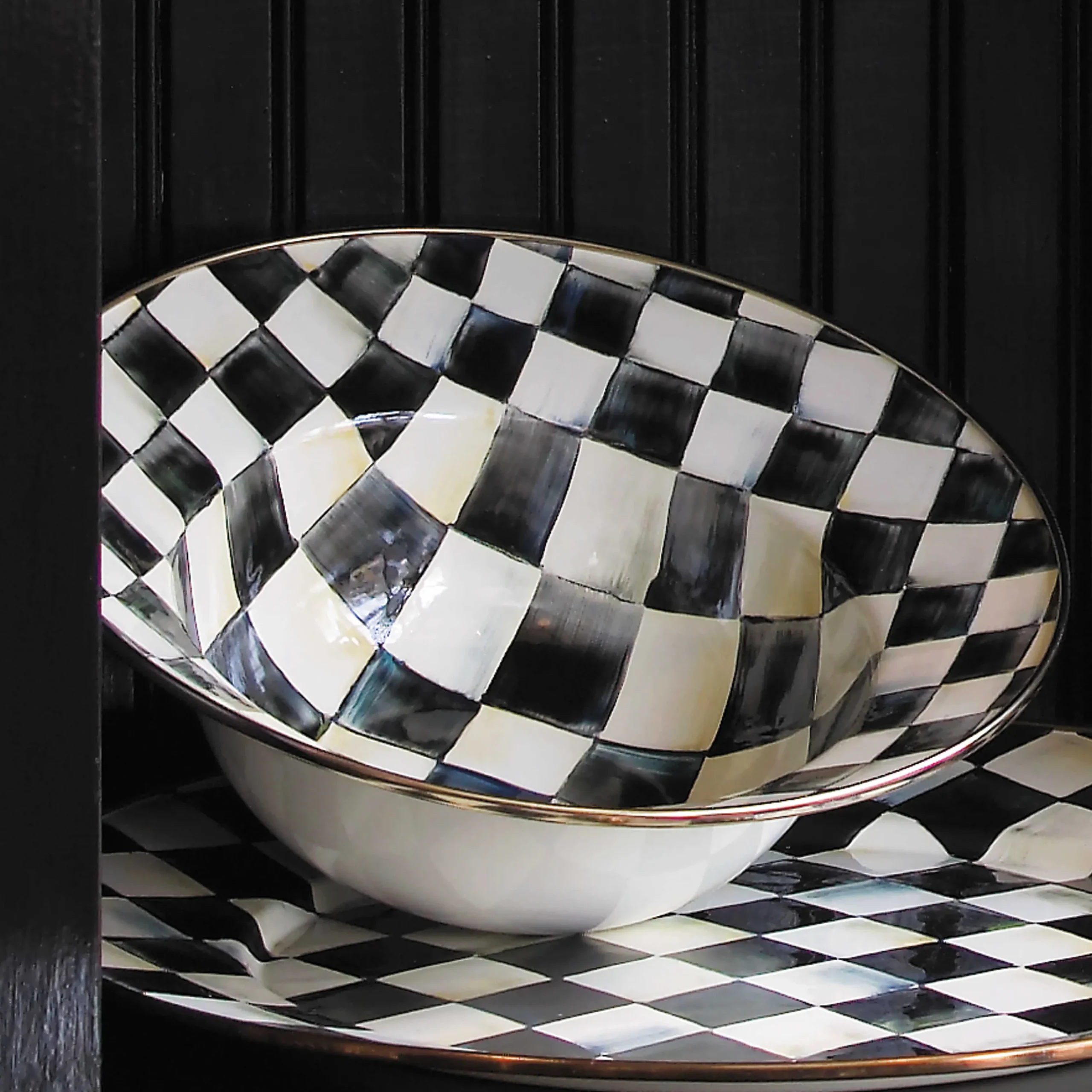 MacKenzie-Childs Courtly Check Serving Bowl| Fall Entertaining|Serveware