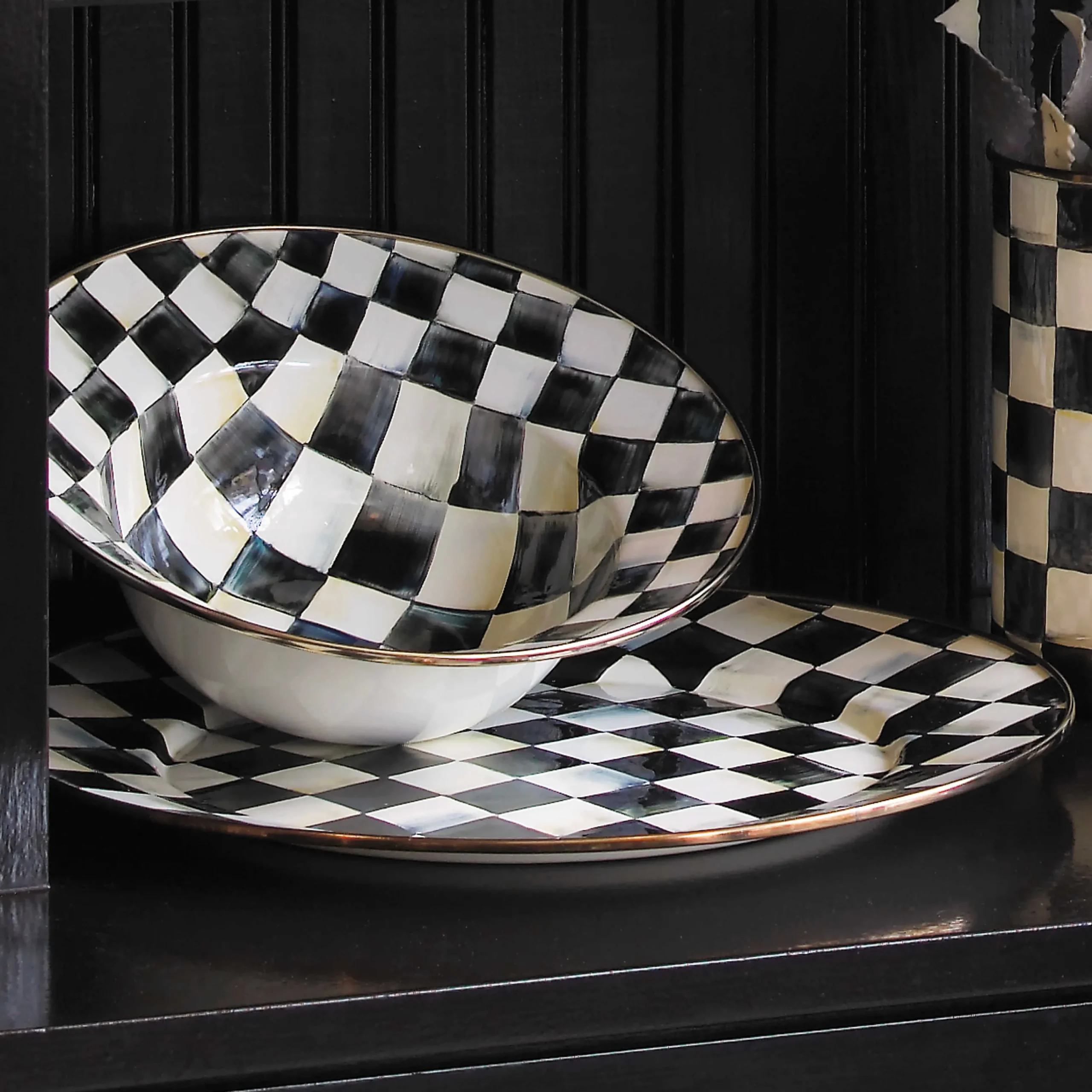 MacKenzie-Childs Courtly Check Serving Platter| Bar Entertaining|Serveware