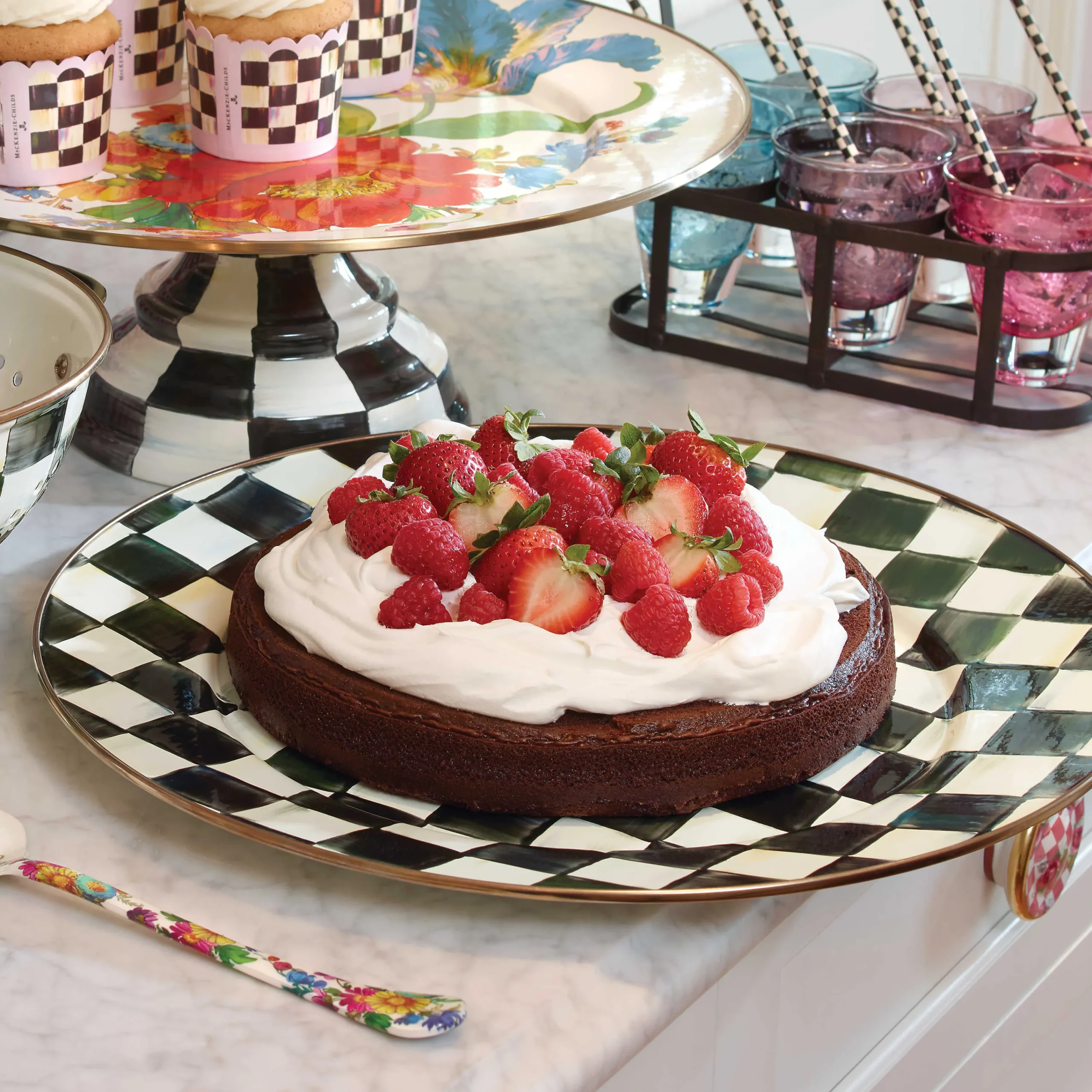 MacKenzie-Childs Courtly Check Serving Platter| Bar Entertaining|Serveware