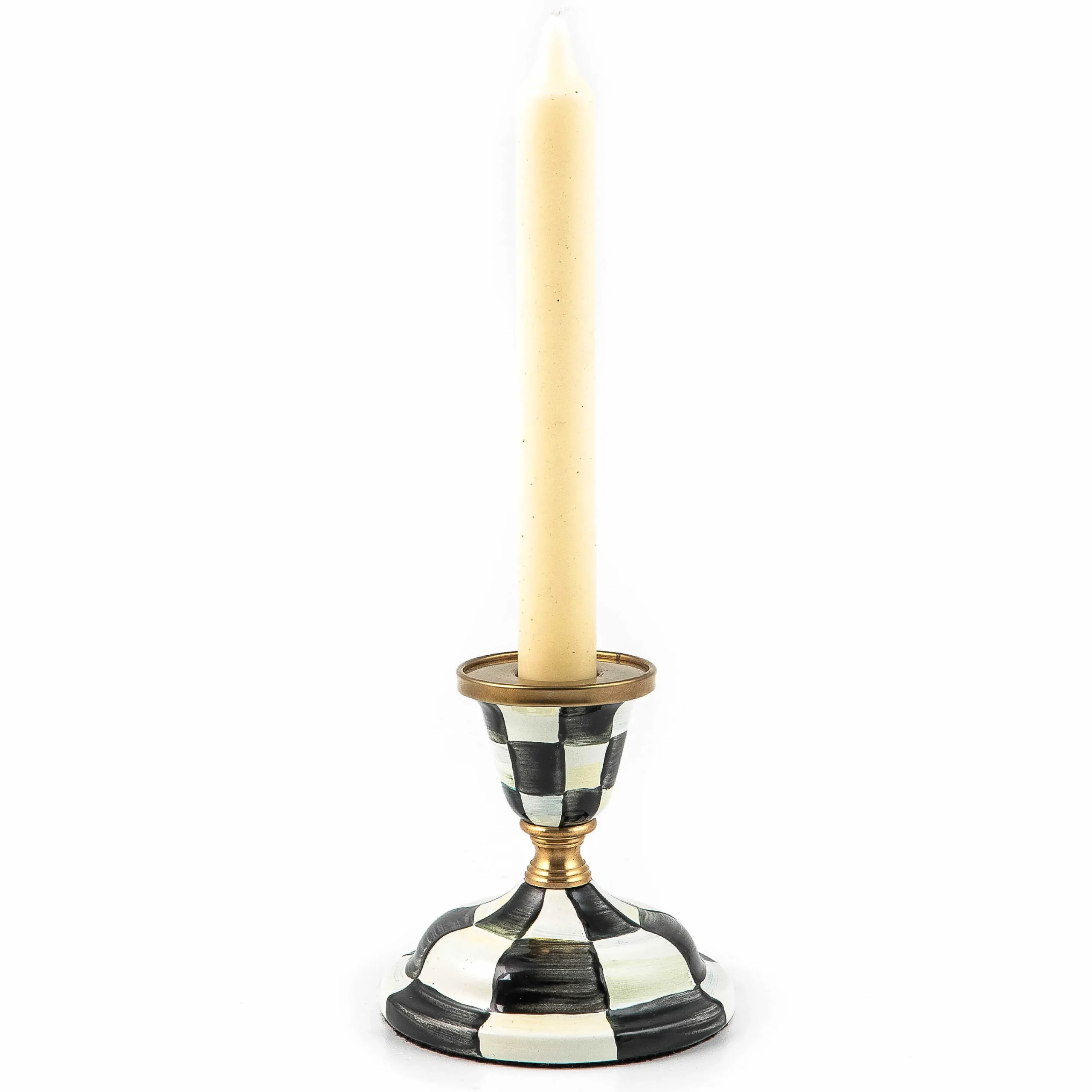 MacKenzie-Childs Courtly Check Short Candlestick| Candles & Fragrances