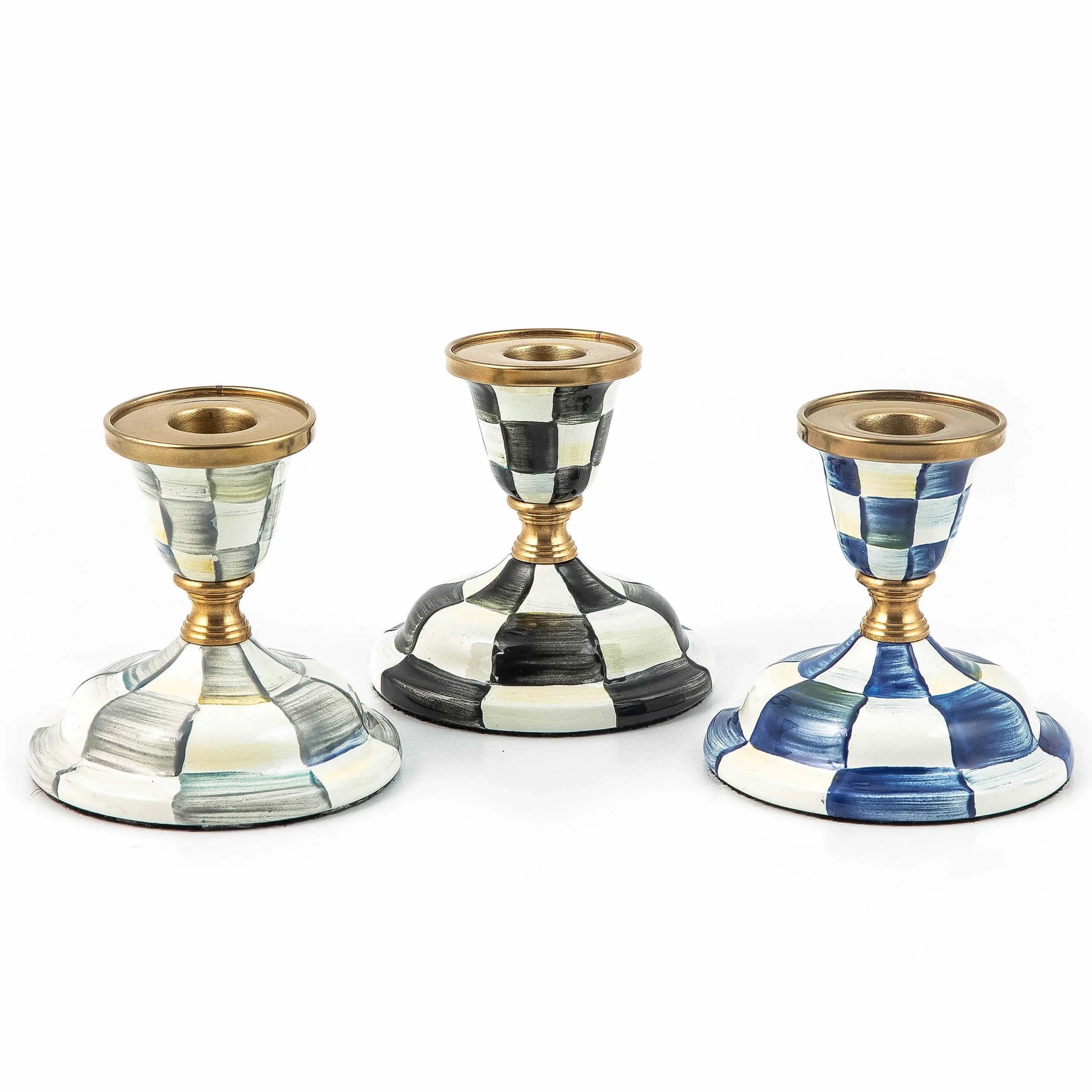 MacKenzie-Childs Courtly Check Short Candlestick| Candles & Fragrances