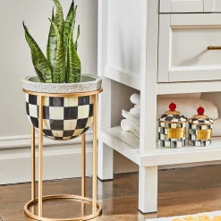 MacKenzie-Childs Courtly Check Short Plant Stand| Outdoor