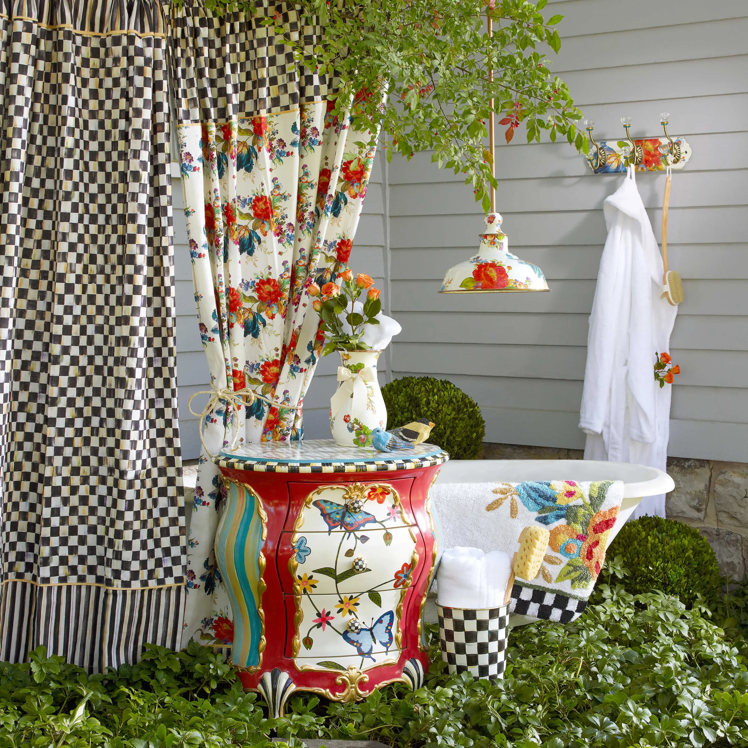 MacKenzie-Childs Courtly Check Shower Curtain| Bath & Bath Accessories