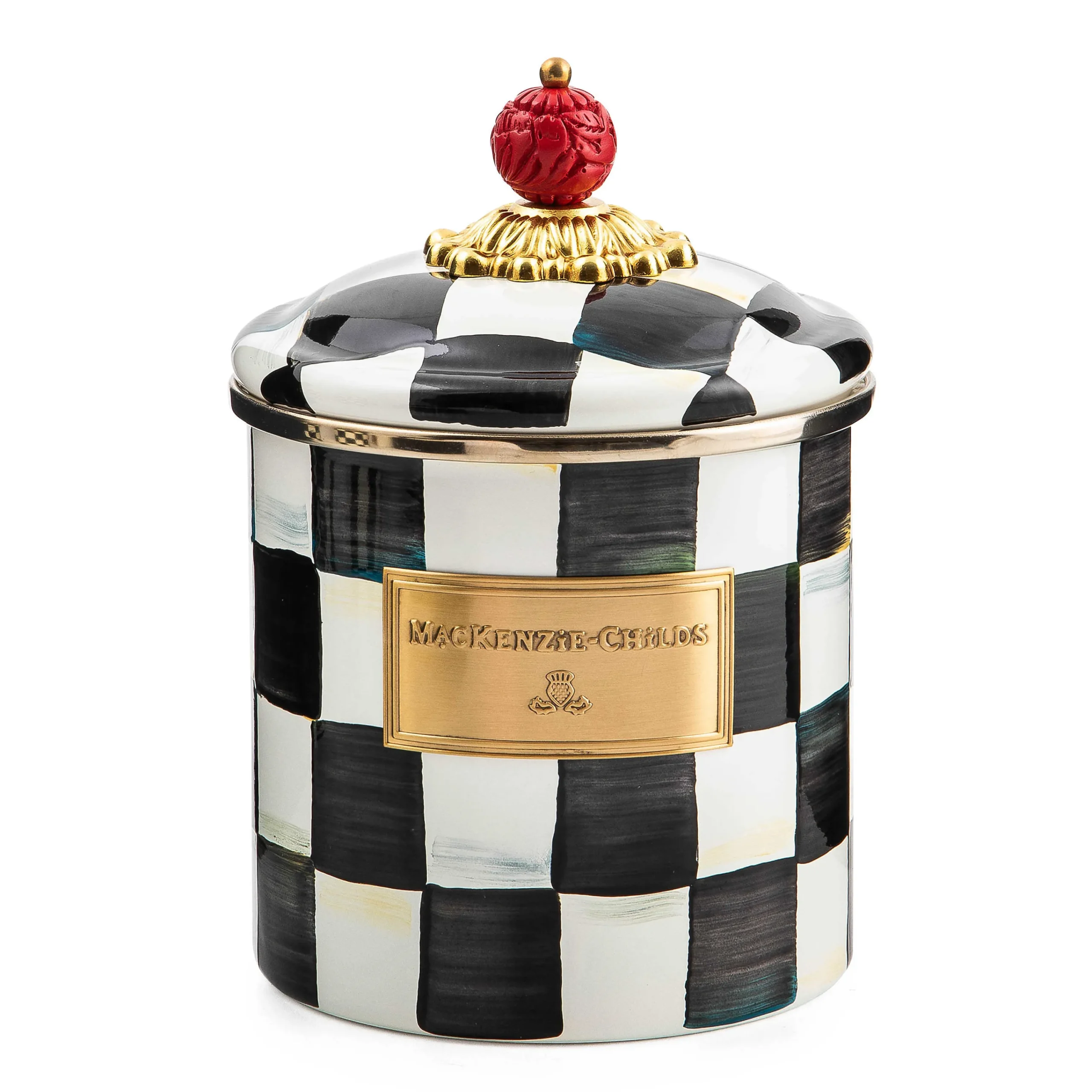 MacKenzie-Childs Courtly Check Small Canister| Room Accents|Kitchen Storage & Organization