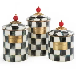 MacKenzie-Childs Courtly Check Small Canister| Room Accents|Kitchen Storage & Organization