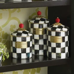 MacKenzie-Childs Courtly Check Small Canister| Room Accents|Kitchen Storage & Organization