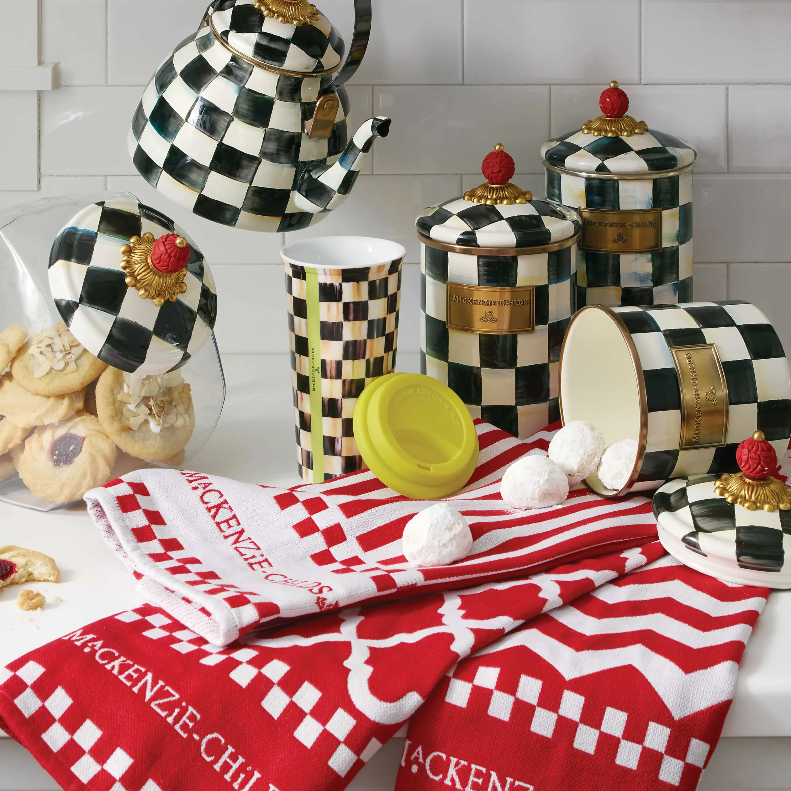 MacKenzie-Childs Courtly Check Small Canister| Room Accents|Kitchen Storage & Organization