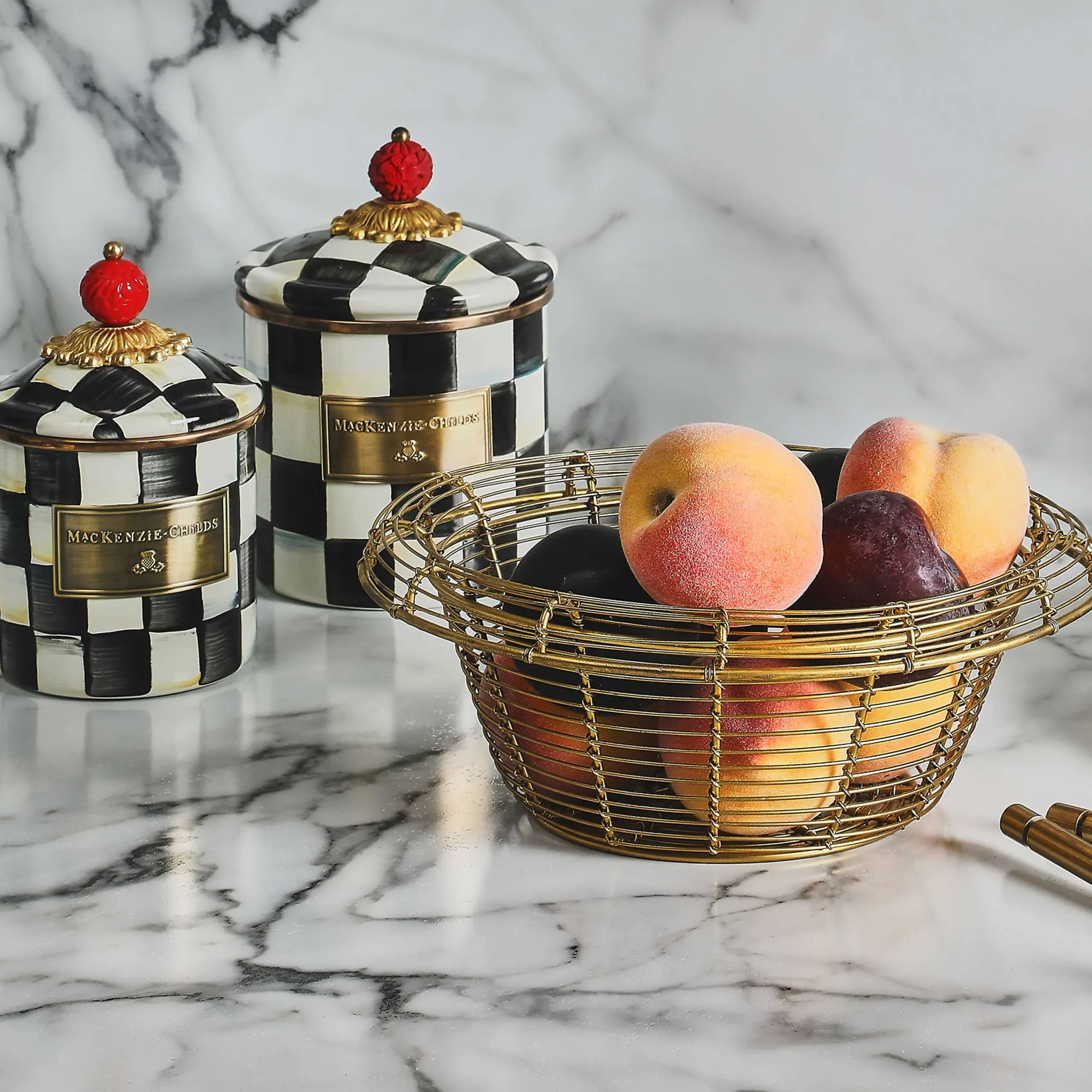 MacKenzie-Childs Courtly Check Small Canister| Room Accents|Kitchen Storage & Organization