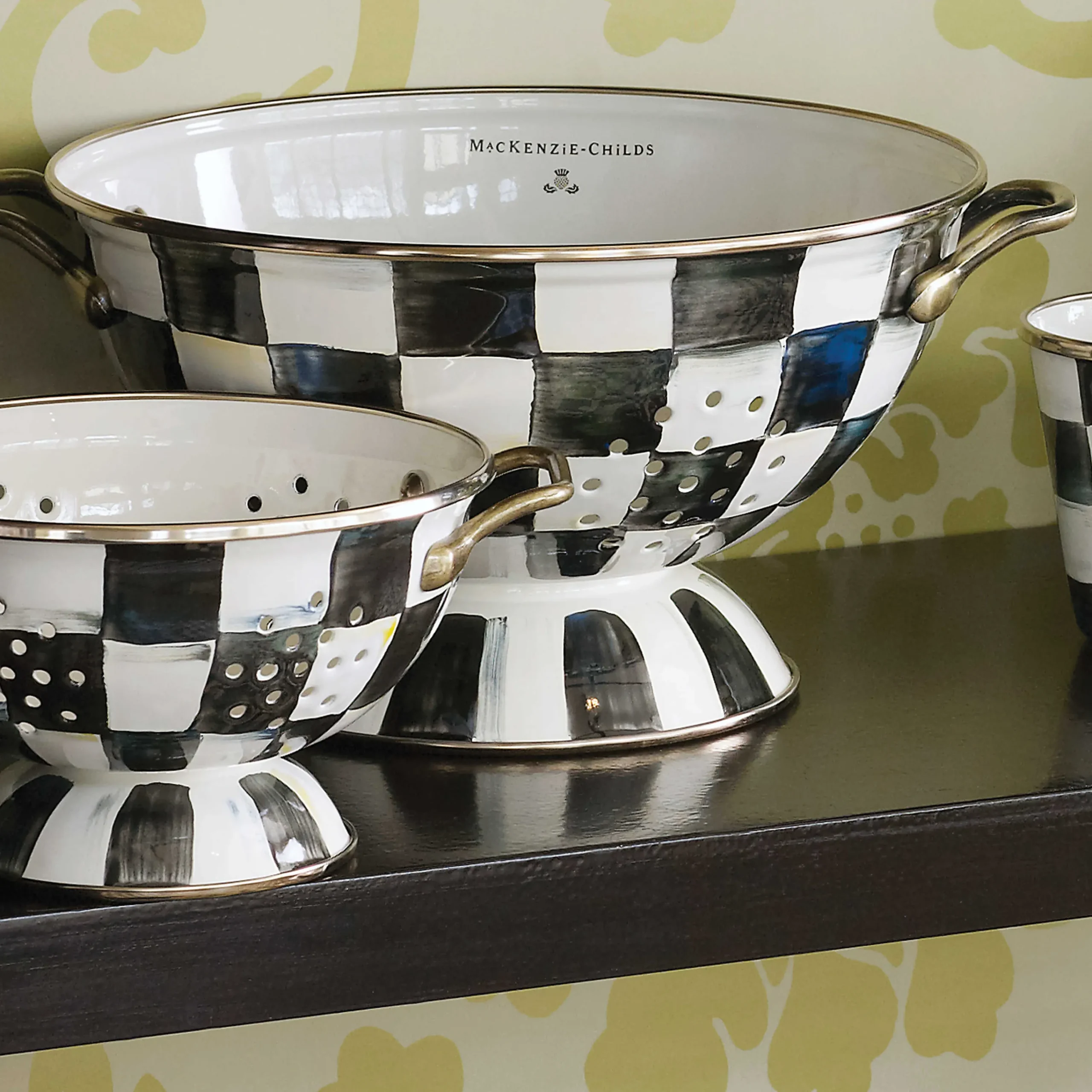MacKenzie-Childs Courtly Check Small Colander| Kitchen Utensils & Tools