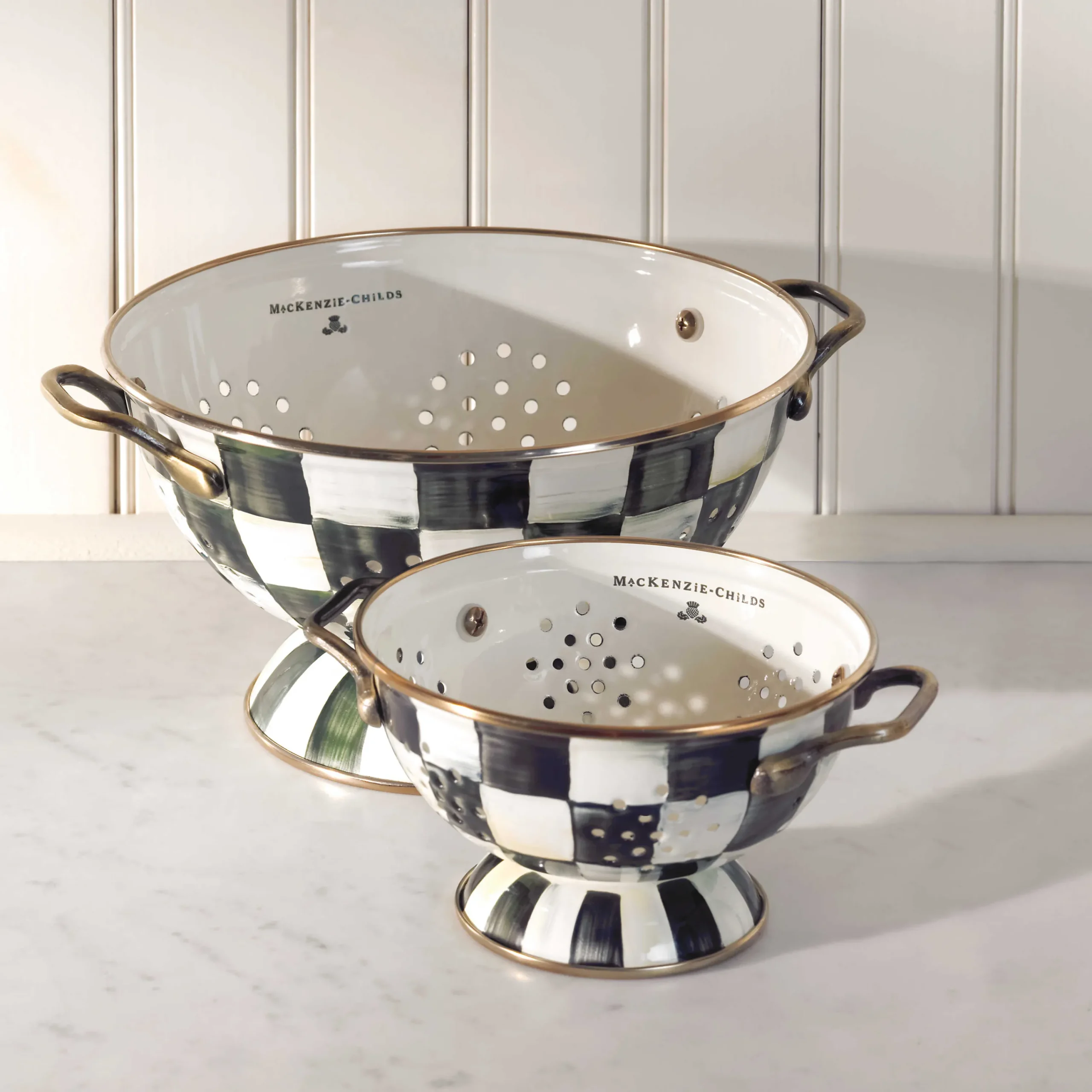 MacKenzie-Childs Courtly Check Small Colander| Kitchen Utensils & Tools