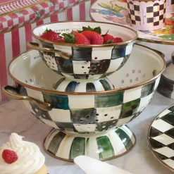 MacKenzie-Childs Courtly Check Small Colander| Kitchen Utensils & Tools