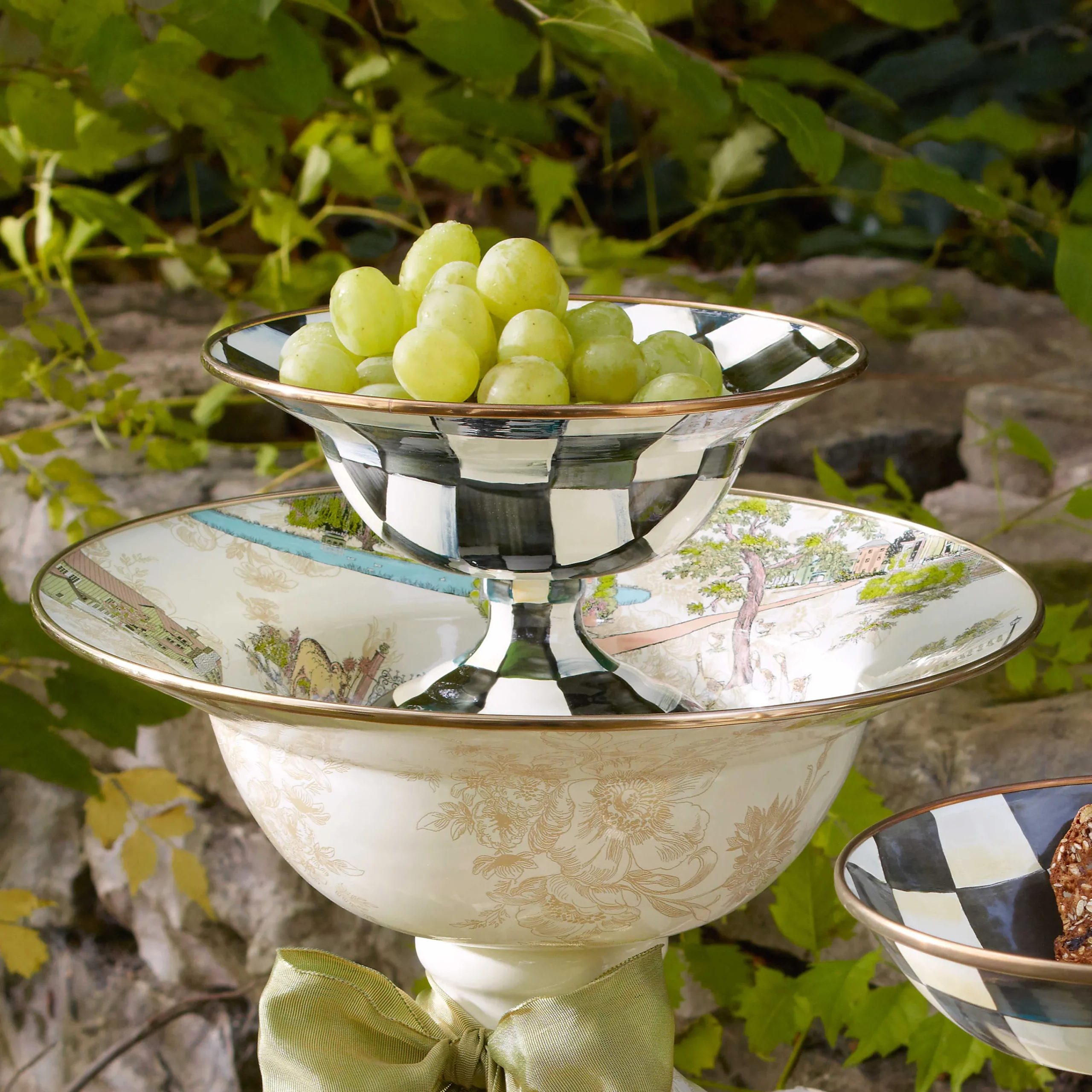 MacKenzie-Childs Courtly Check Small Compote| Serveware