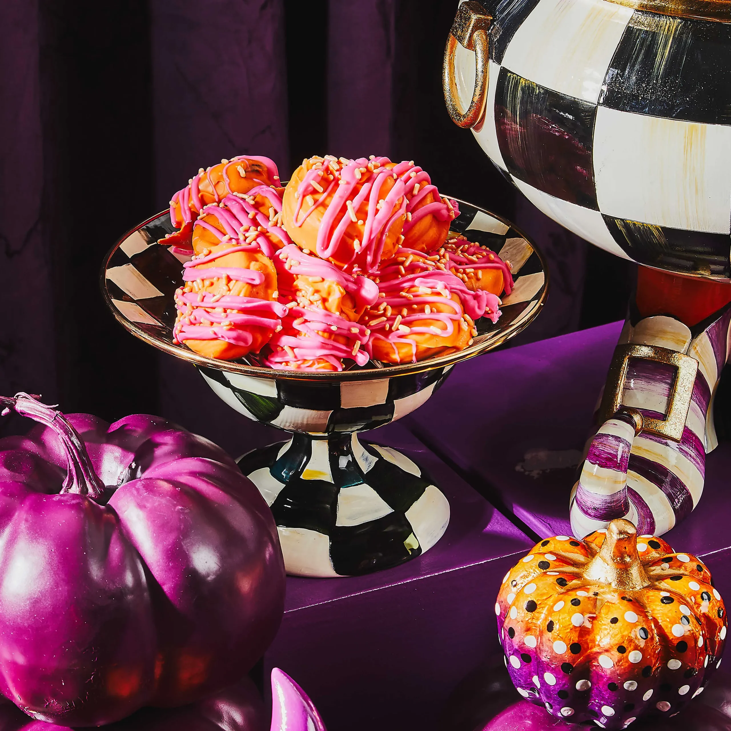 MacKenzie-Childs Courtly Check Small Compote| Serveware