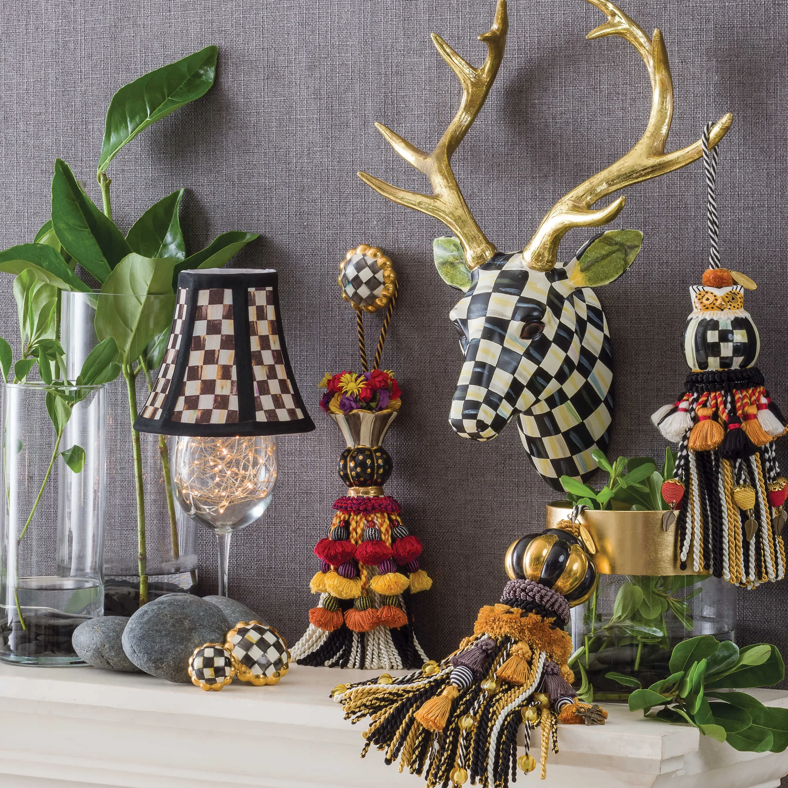 MacKenzie-Childs Courtly Check Small Deer| Holiday