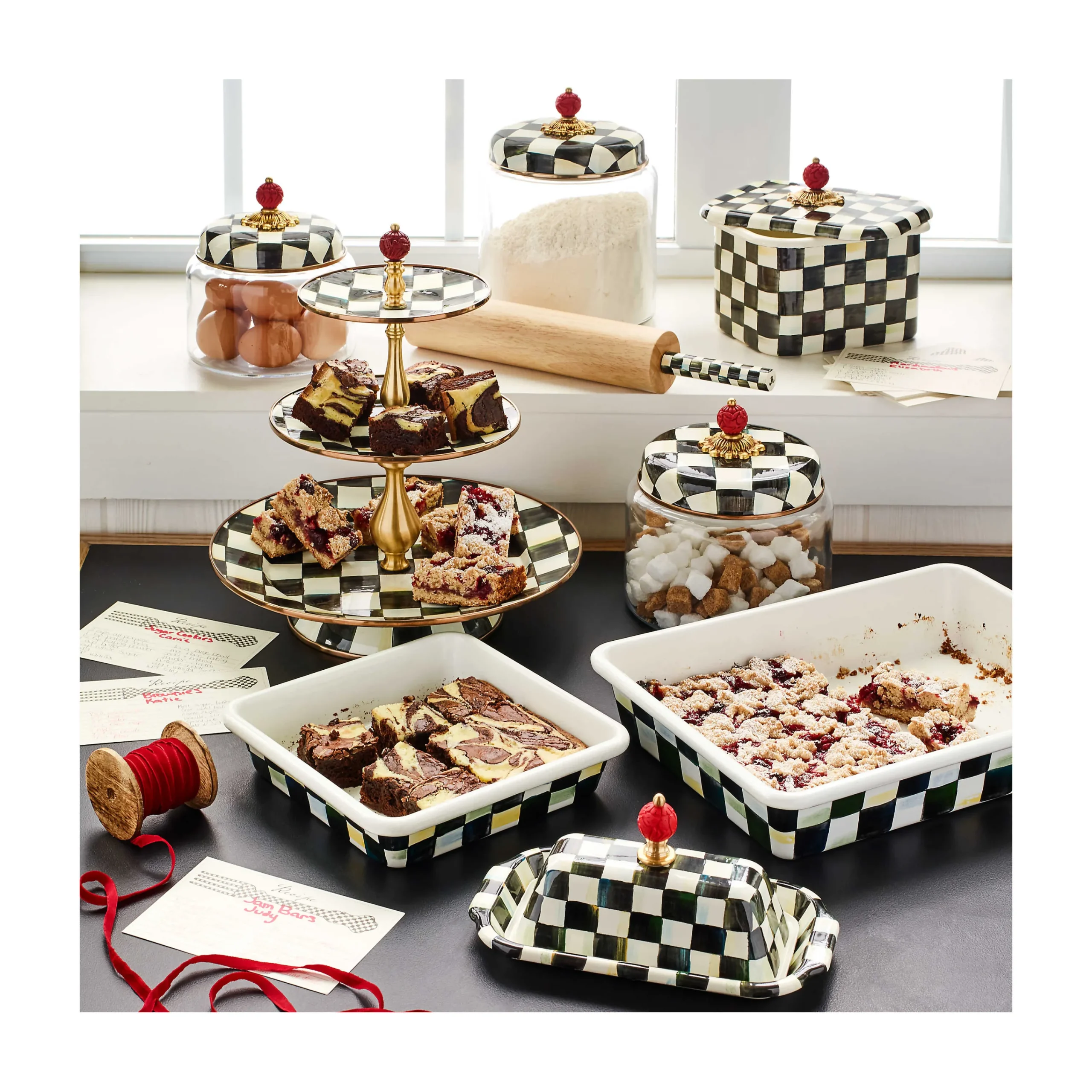 MacKenzie-Childs Courtly Check Small Kitchen Canister| Room Accents