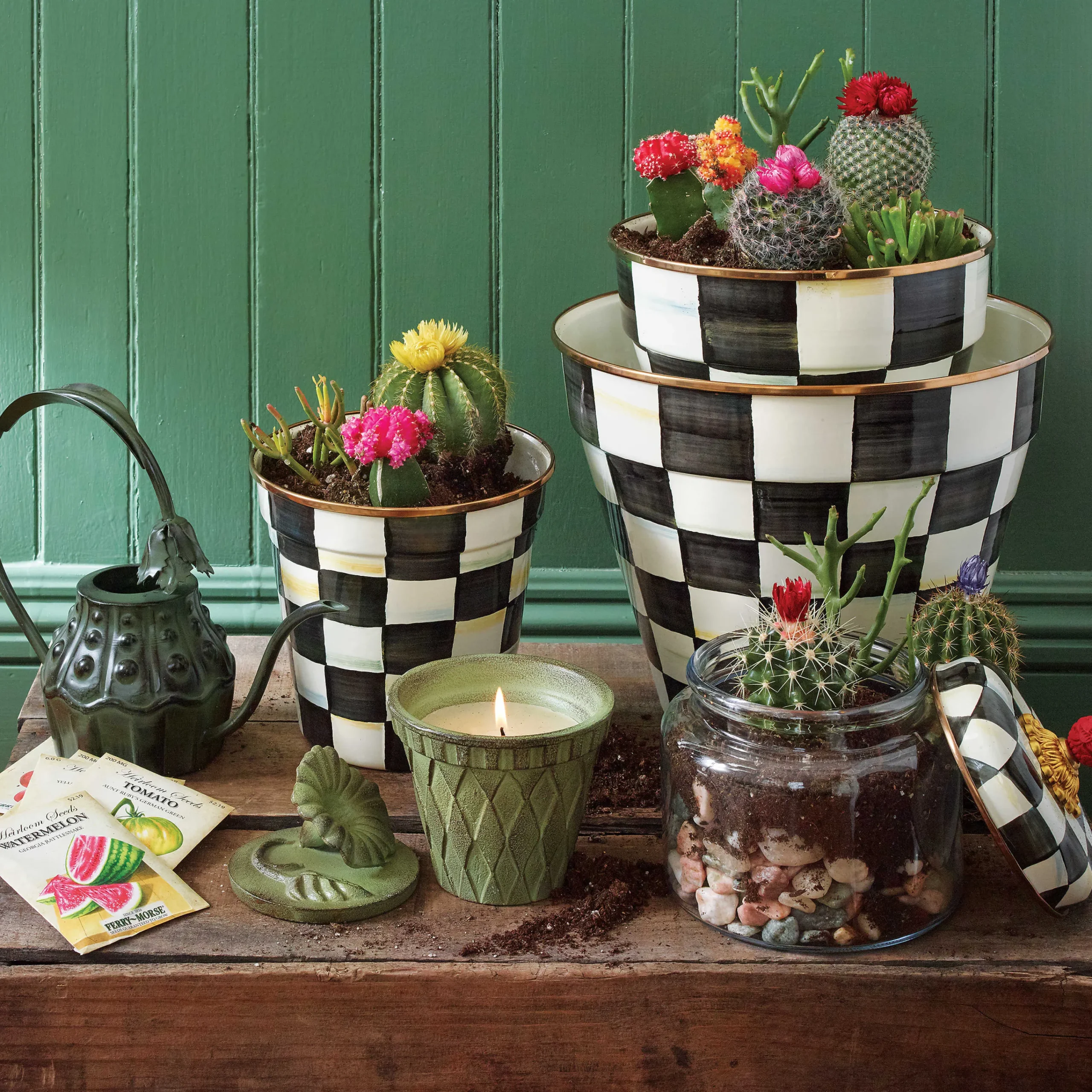 MacKenzie-Childs Courtly Check Small Kitchen Canister| Room Accents