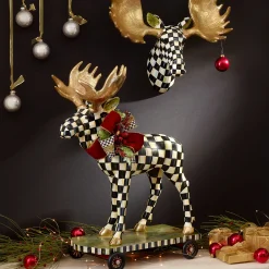 MacKenzie-Childs Courtly Check Small Moose| Holiday|Room Accents