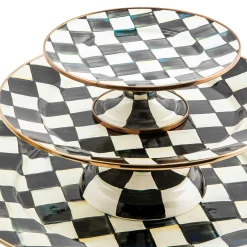 MacKenzie-Childs Courtly Check Small Pedestal Platter| Fall Entertaining|Serveware